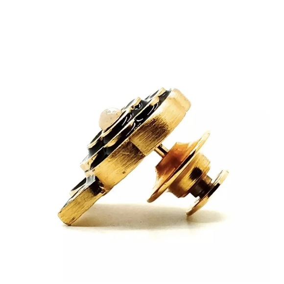 CHANEL Black and Gold Camilla Brooch/Pin - Picture 2 of 8